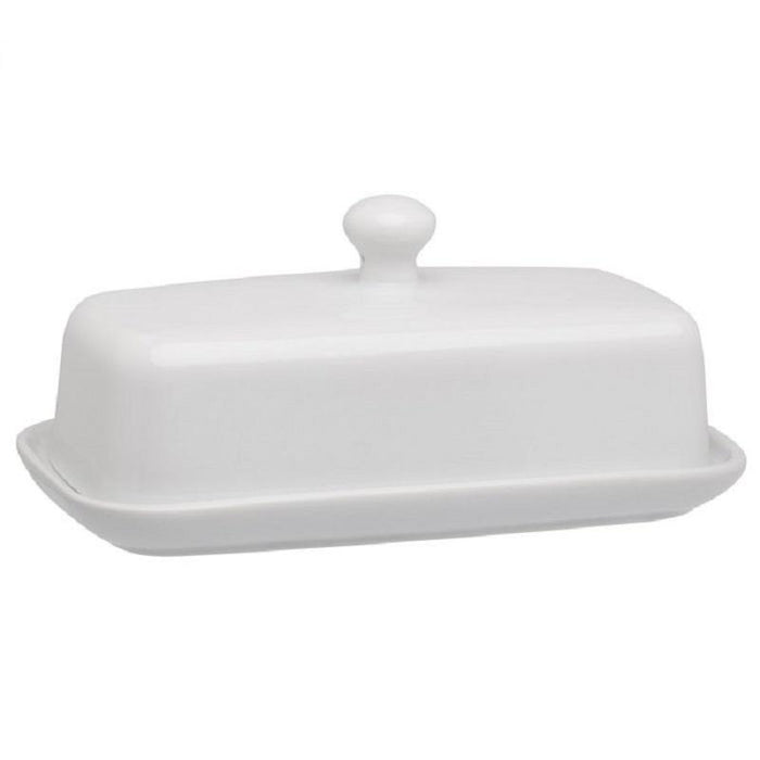HIC Porcelain White Butter Dish