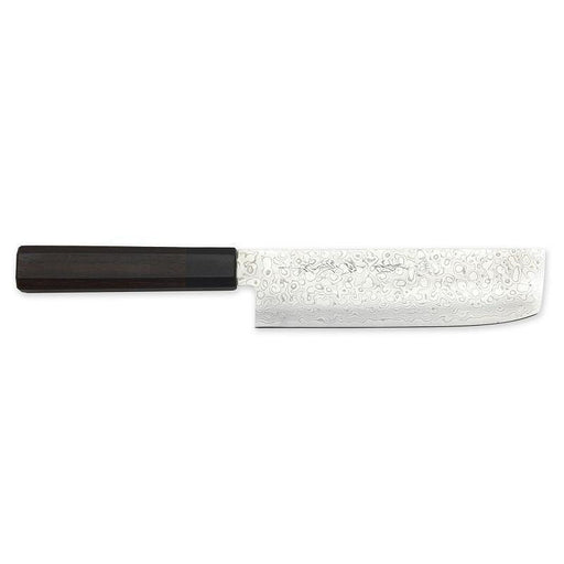 Kikuichi Nickel Warikomi Damascus 6.5" Nakiri Knife, 17 cm. - Faraday's Kitchen Store