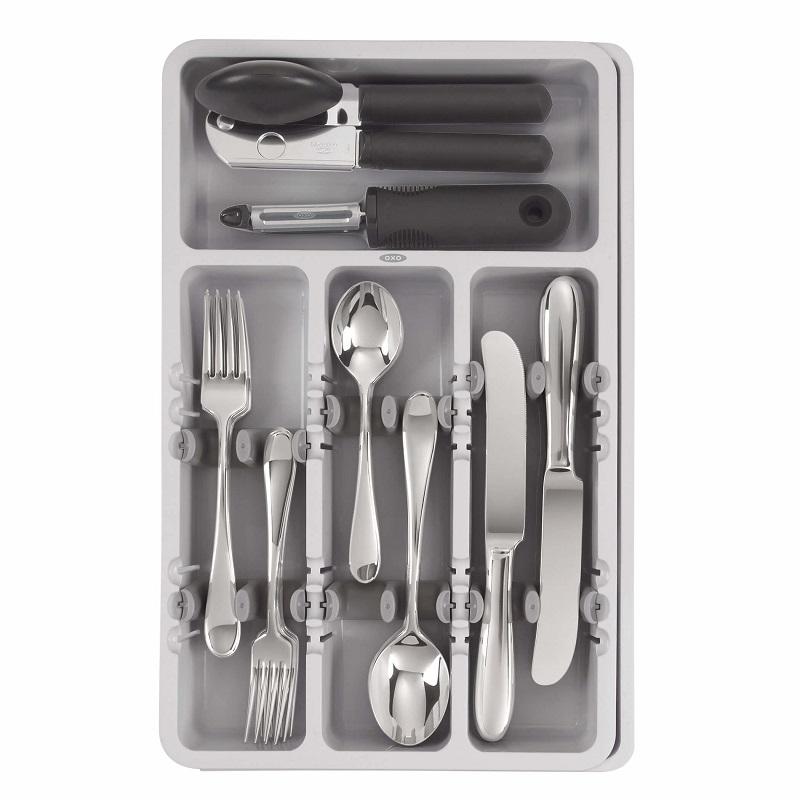 OXO Good Grips Expandable Utensil Organizer, 9.75 inches, White