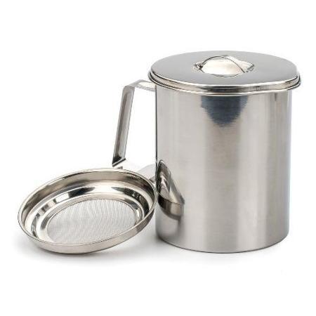 RSVP Endurance Fryer's Friend Stainless Steel Grease Straining and Storage Can