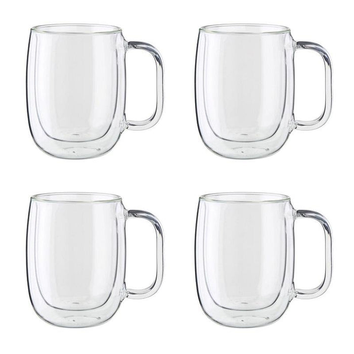 Zwilling Sorrento Plus Double-Wall Glass Coffee Mugs Set of 4