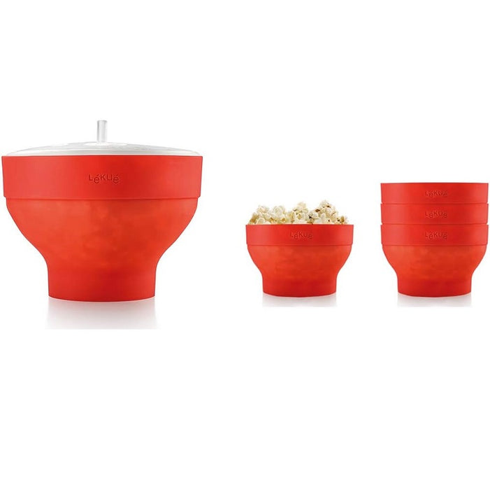 Lekue XL Popcorn Maker Set with Silicone Bowls