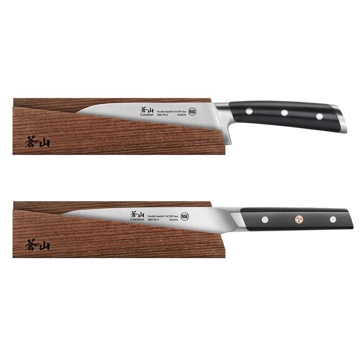 Ash Wood 7" Santoku Knife Magnetic Knife Sheath