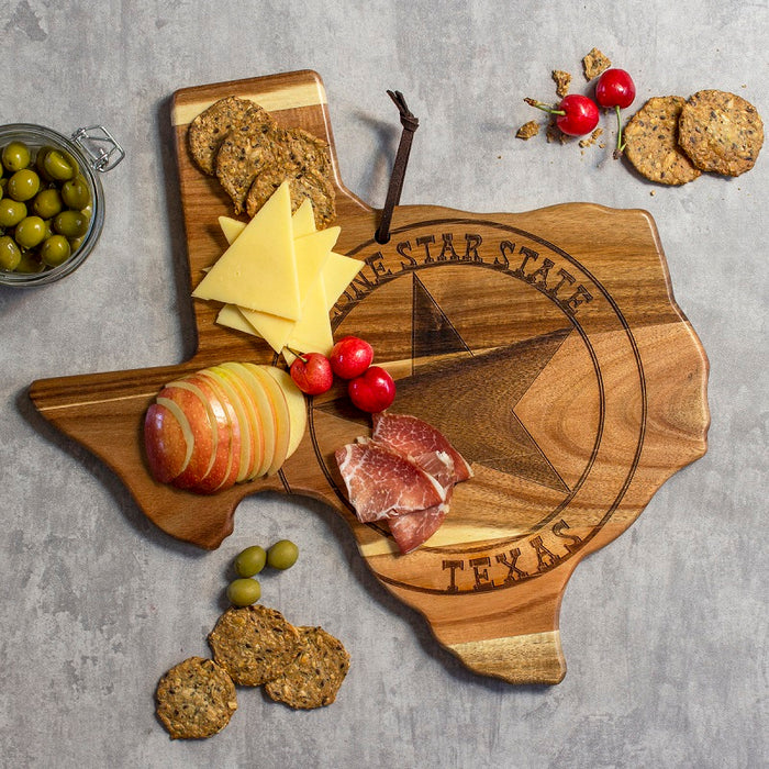 Rock & Branch Origins Series Texas State Shaped Wood Serving and Cutting Board