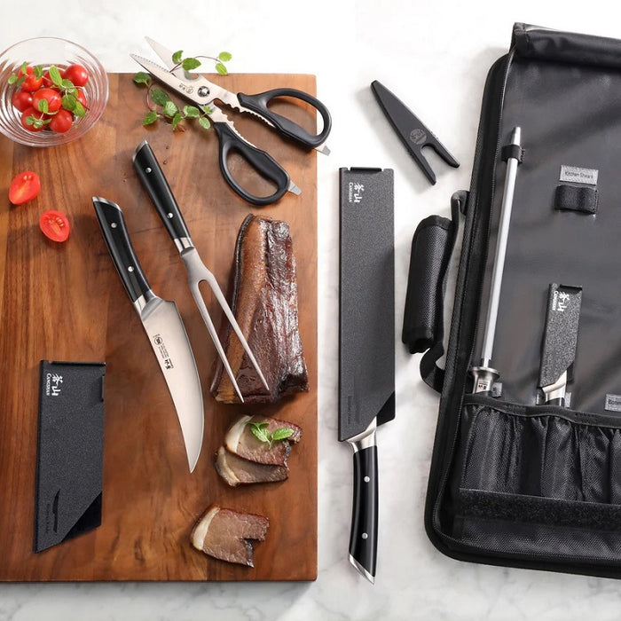Cangshan Helena 9-Piece BBQ Knife Set with Black Bag