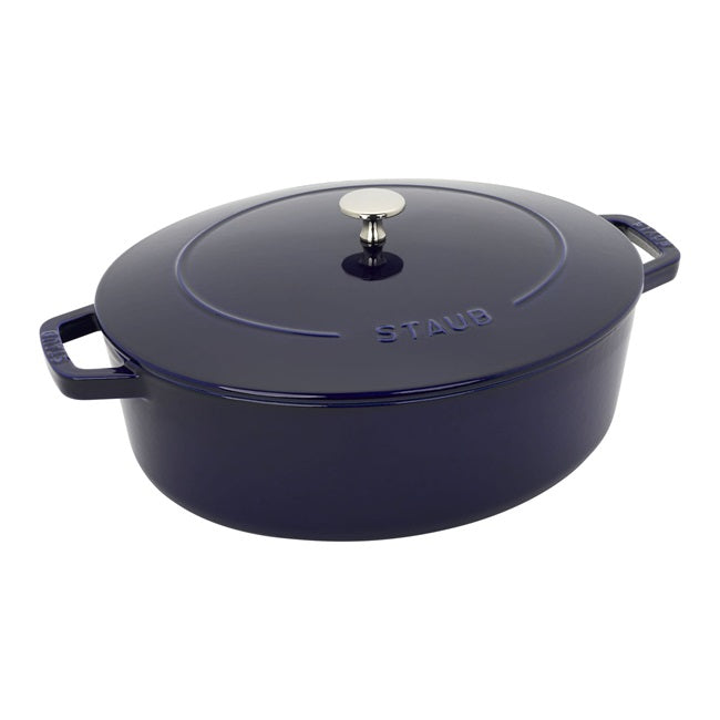 Staub 6.25 Qt Oval Shallow Cast Iron Oven, Majolique Colors