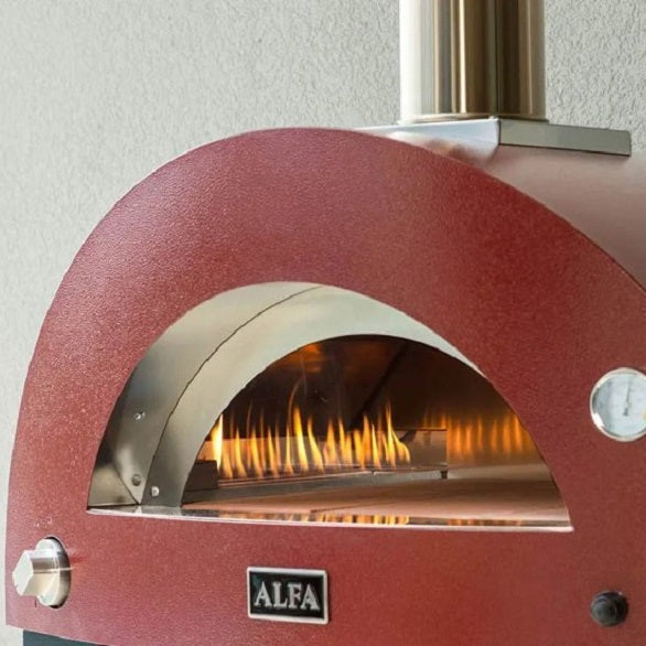Alfa Moderno 3 Pizze Gas Pizza Oven - Antique Red