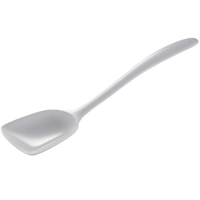 Gourmac 11" Melamine Flat-Front Spoon, White