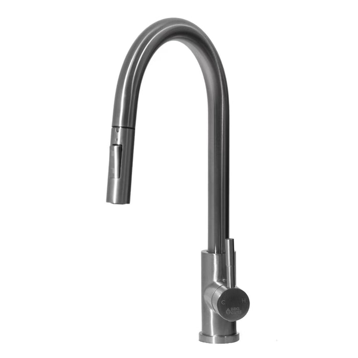 Outdoor Single Handle Pull-Down Gooseneck Hot/Cold Faucet