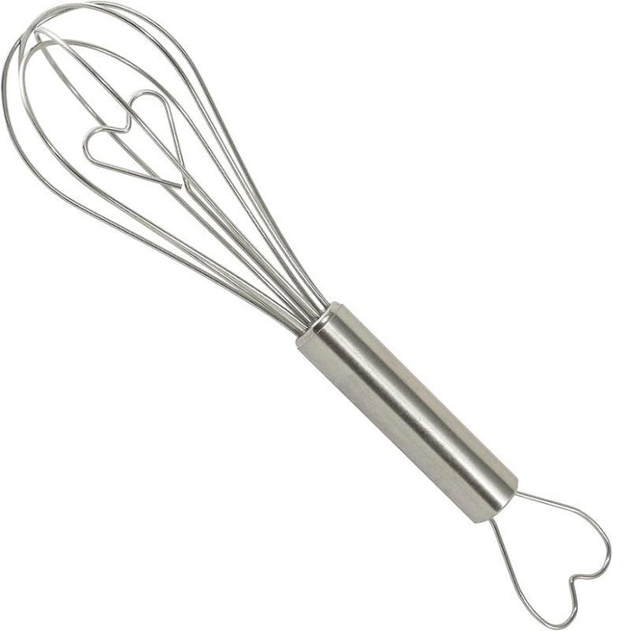 R & M International Mini Stainless Steel Heart Whisk