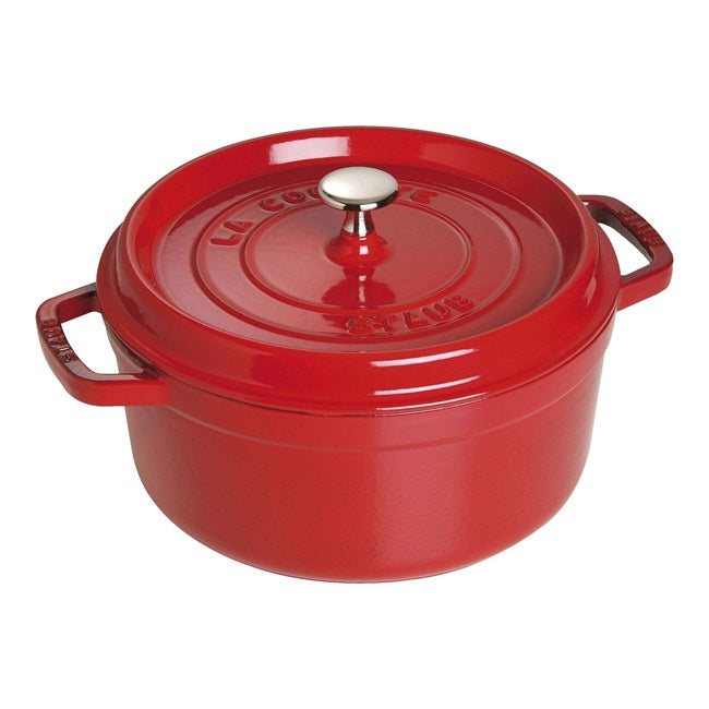 Staub 4-Qt Round Enameled Dutch Oven - Cherry