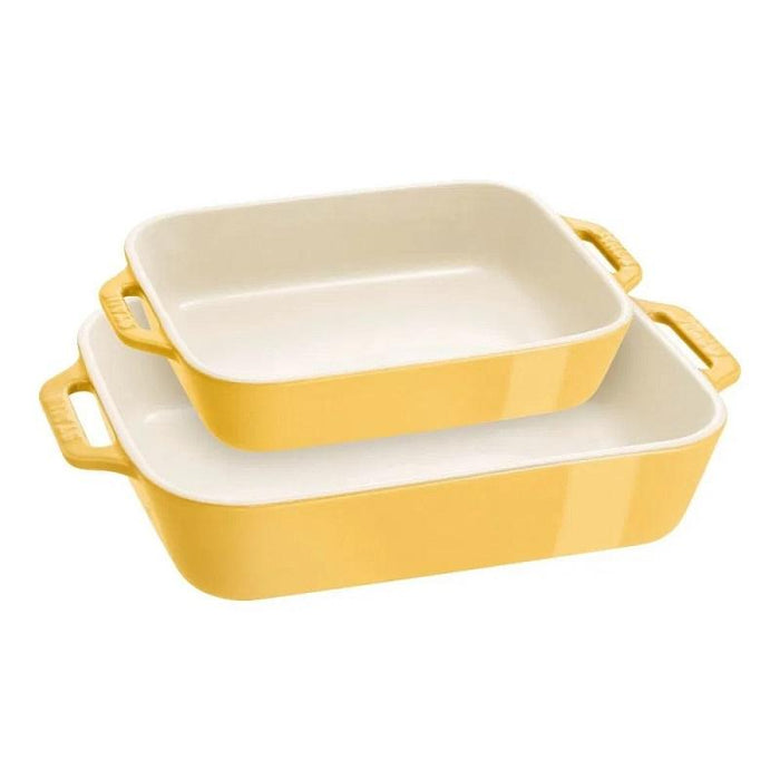 Staub 2-Piece Rectangular Stoneware Baker Set - Citron