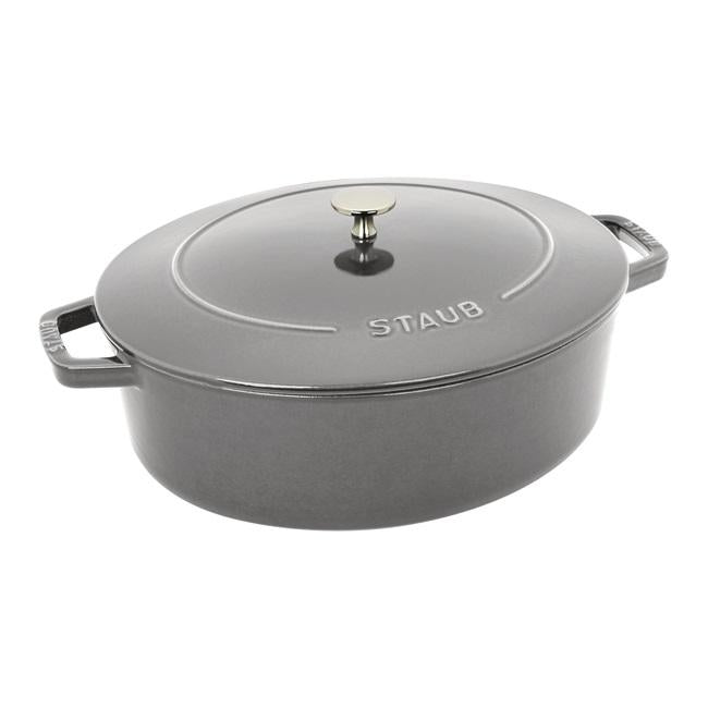 Staub 6.25 Qt Oval Shallow Cast Iron Oven, Majolique Colors