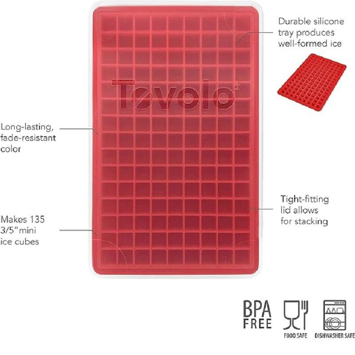 Tovolo Silicone Mini Ice Cube Tray with Lid (Candy Apple Red)