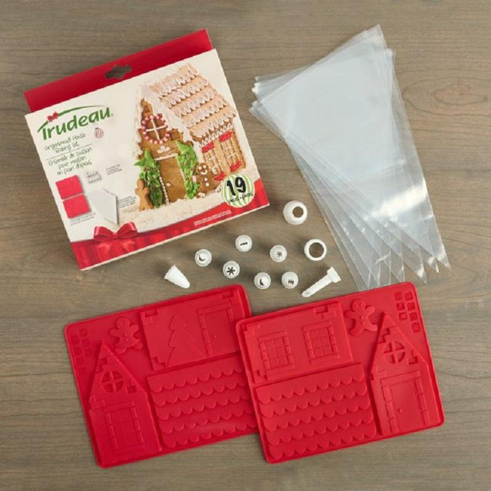 Trudeau 19-Piece Silicone Gingerbread House Kit