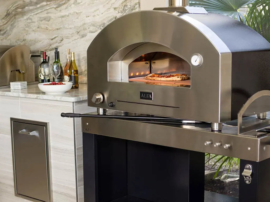 Alfa 2 Pizze FUTURO 39.5" Gas-Fueled Pizza Oven - Silver Black