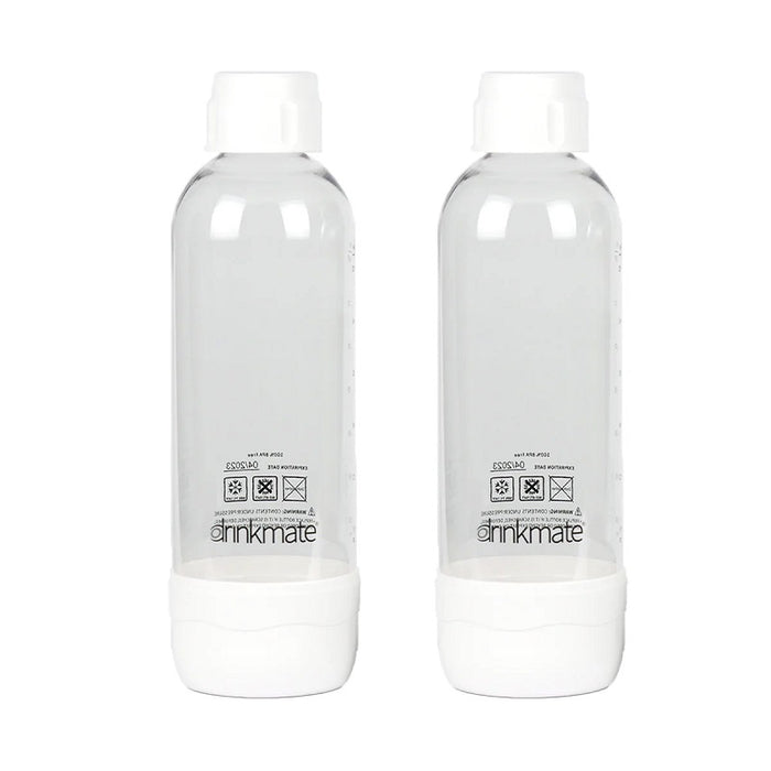 Drinkmate 1 Liter Bottles - White - Twin Pack
