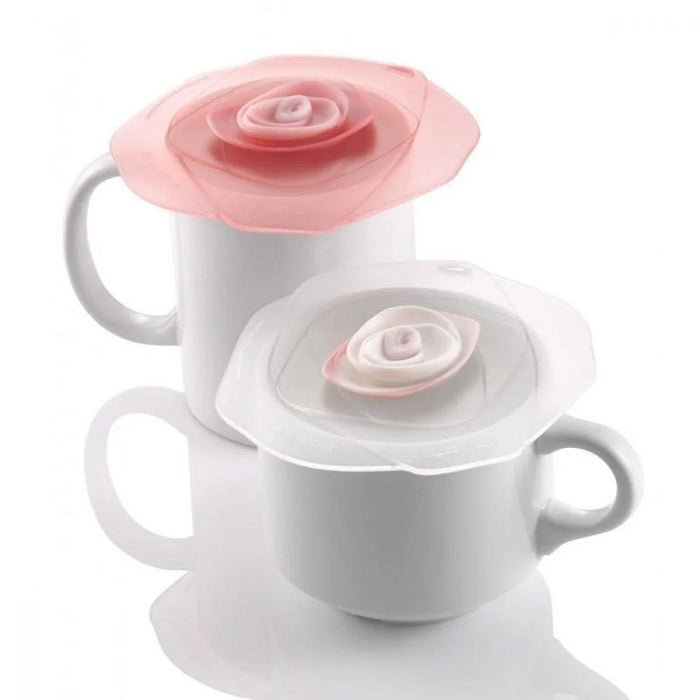 Charles Viancin Silicone Pink and White Rose Drink Covers