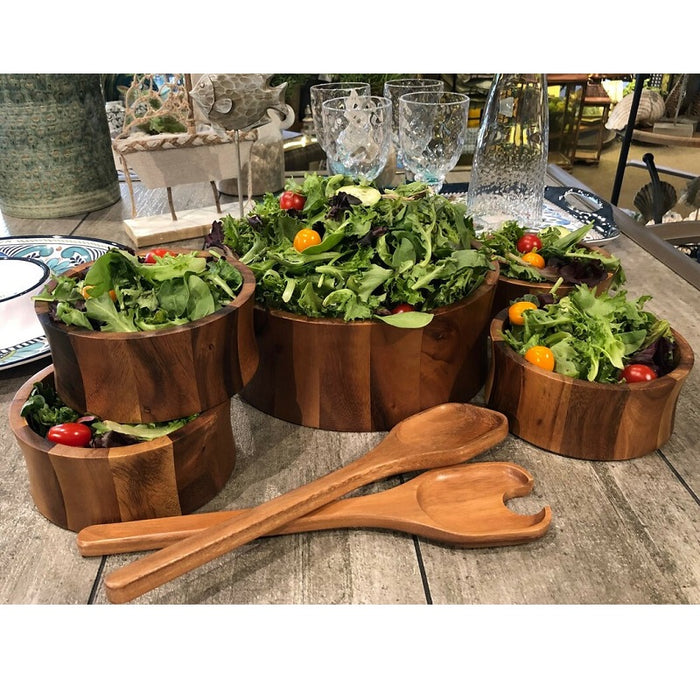 Kalmar 7-Piece Flared Wood Salad Bowl Set
