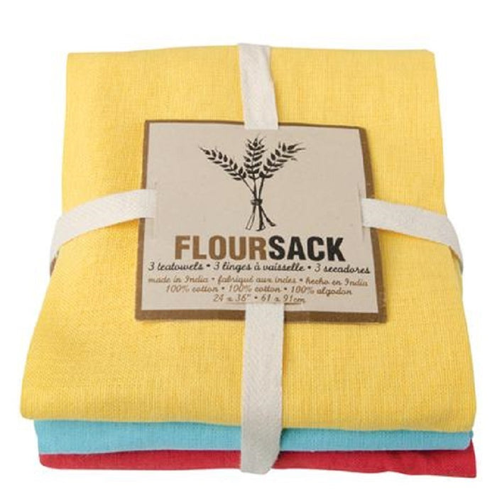 Now Designs Floursack Tea Towels- Lemon, Turquoise, Grenadine