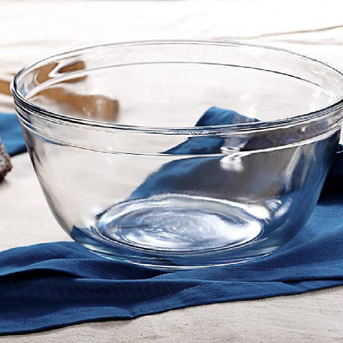 Anchor Hocking Glass Batter Bowl with Blue Lid, 2 Quart