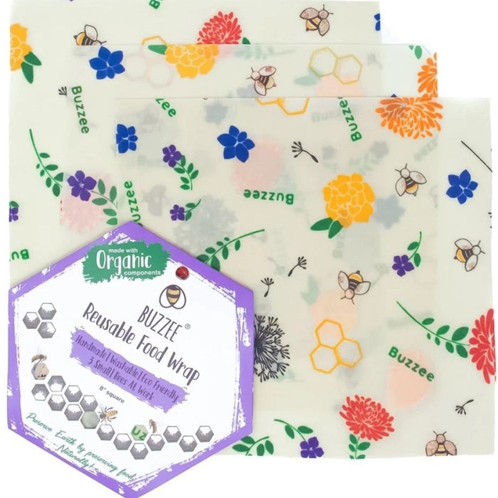 Buzzee 3-Pack Reusable Small Food Wraps