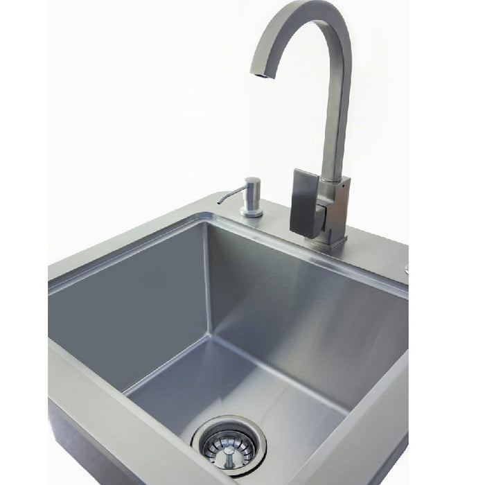Coyote 21" SS Drop-In Sink w/ Faucet, Drain & Soap Dispenser