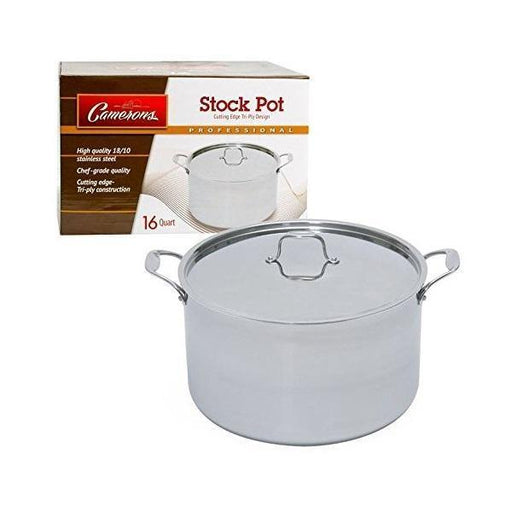 Stainless Steel Soup Stock, Pasta, Stew Pot with Glass Lid Encapsulated  Base Gas Induction Capable 24 Qt