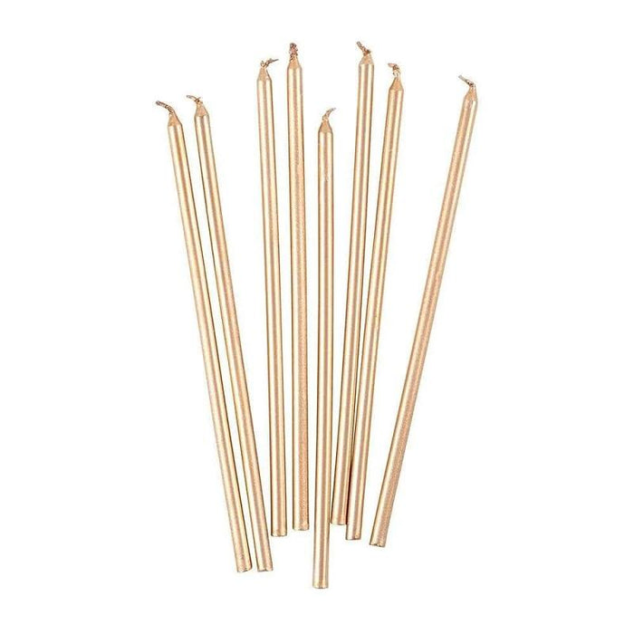 Caspari- Slim Birthday Candles in Gold - 16 Candles Per Package