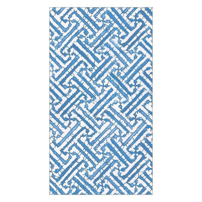 Caspari Blue Fretwork Paper Guest Towel - 15 Pk