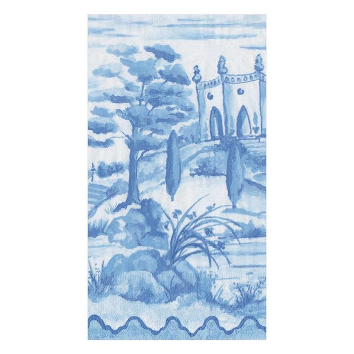 Caspari Blue Tuscan Toile Paper Guest Towel - 15 Pk