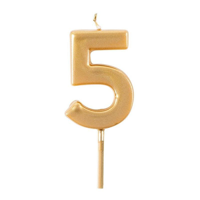 Caspari Number Birthday Candle FIVE - 1 Per Package