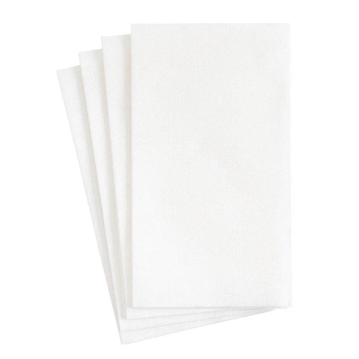 Caspari Paper Linen Solid Guest Towel Napkins in White - 12 Per Package