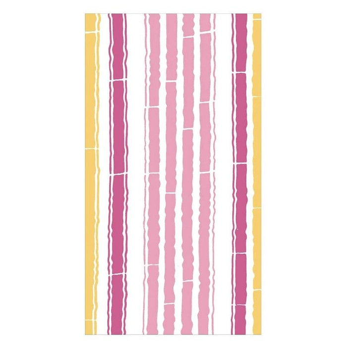 Caspari Stripe Guest Towel Napkins in Fuchsia & Pink - 15 Pack