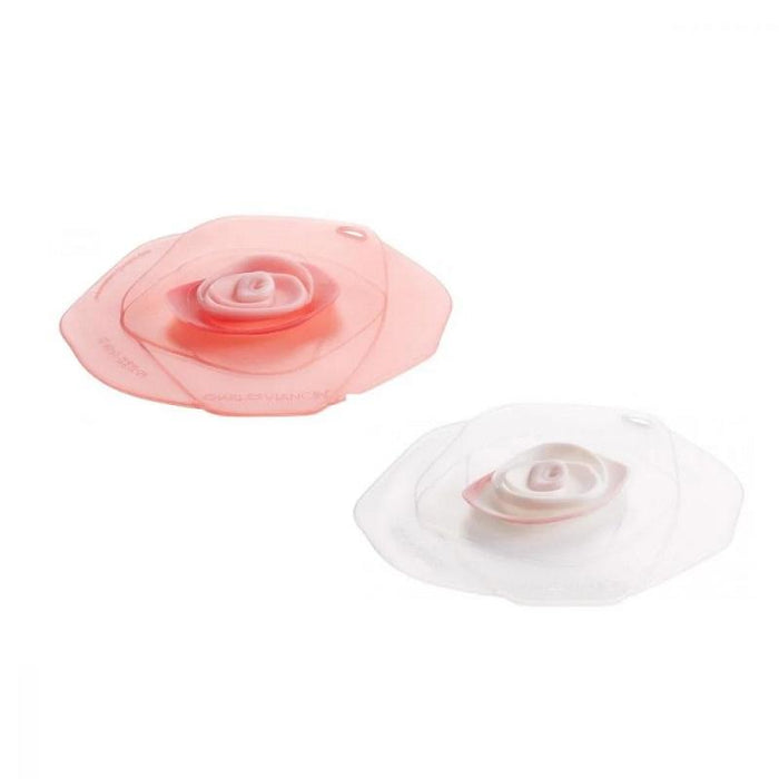 Charles Viancin Silicone Pink and White Rose Drink Covers