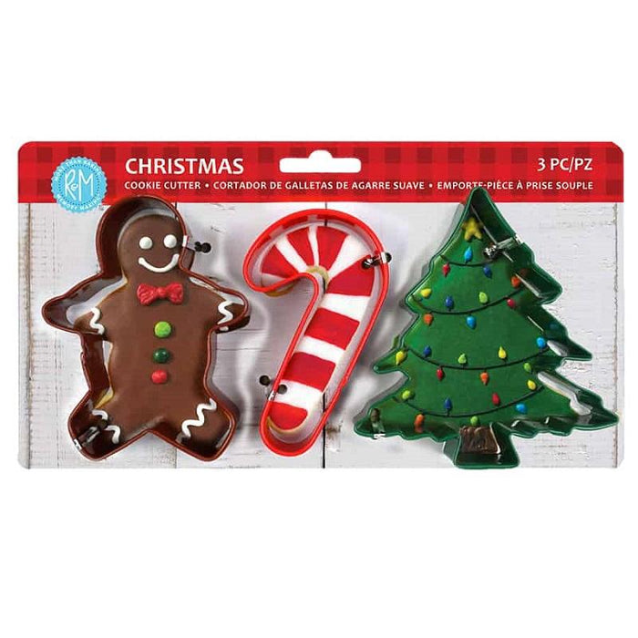 Christmas 3-Piece Color Cookie Cutter Set