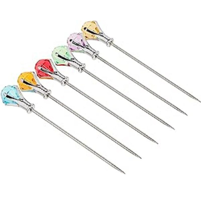 Final Touch Diamond Cocktail Picks- 6 Pack Multicolor