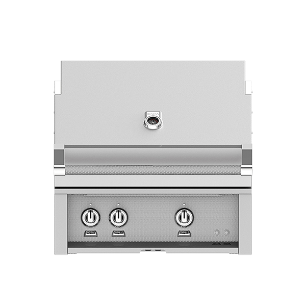Hestan 30" Built-In Grill with 2 Trellis Burners and Rotisserie, Propane