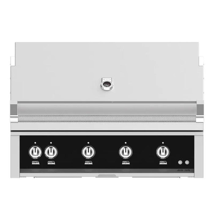 Hestan 42" Built-In Grill with 4 Trellis Burners and Rotisserie, NG, Stealth/Black