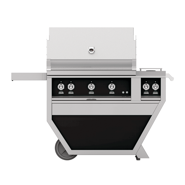 Hestan 36" Grill with 2 Trellis and 1 Sear Burners plus Rotisserie, Deluxe Cart