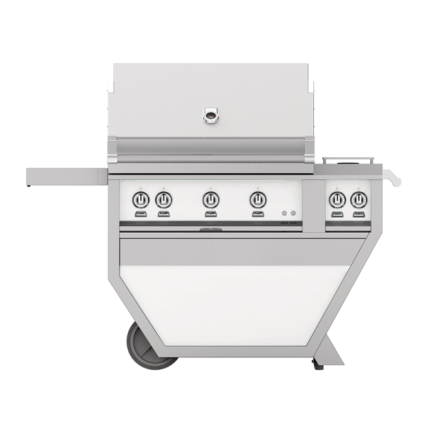 Hestan 36" Grill with 3 Trellis Burners and Rotisserie, Deluxe Cart