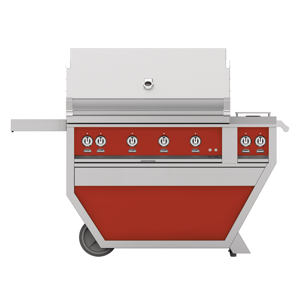 Hestan 42" Grill with 4 Trellis Burners and Rotisserie, Deluxe Cart