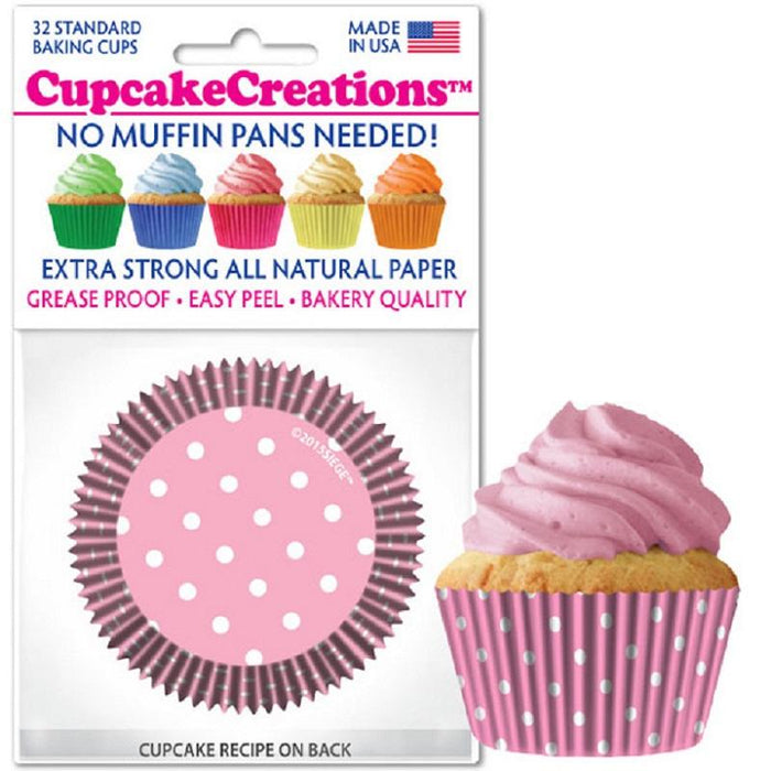 Light Pink Dot Cupcake Liners 32/Pack