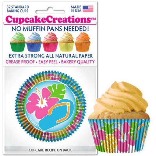 Luau Cupcake Liners 32/Pack - Faraday's Kitchen Store