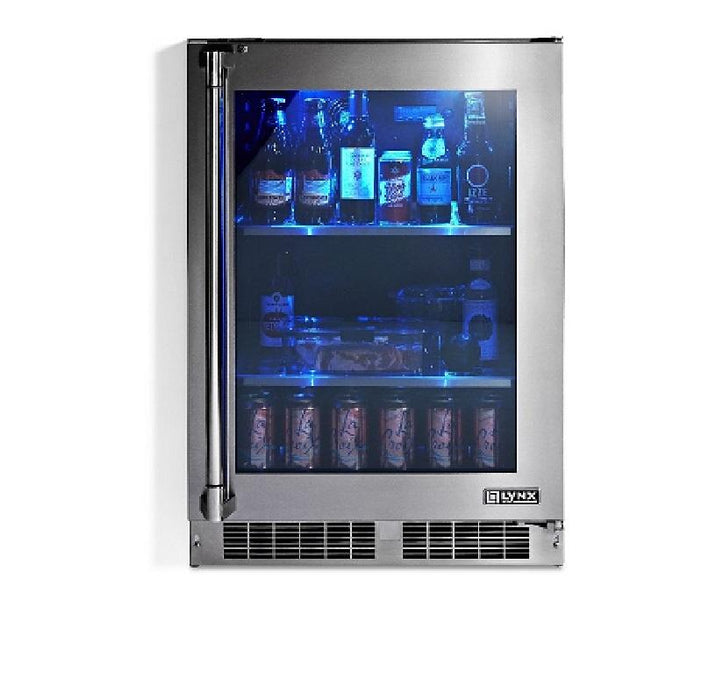 Lynx 24" Outdoor Refrigerator with Glass Door - Right Hinge