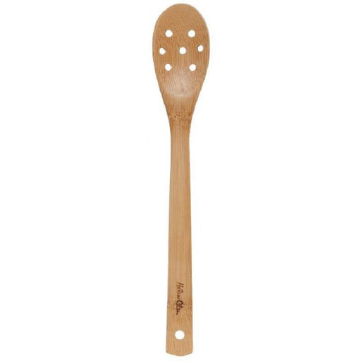 Natural Bamboo 12"� Pierced Spoon - Faraday's Kitchen Store