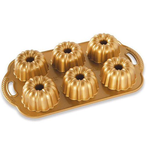 Nordic Ware Anniversary Bundtlette Pan with Gold Nonstick Finish - Faraday's Kitchen Store
