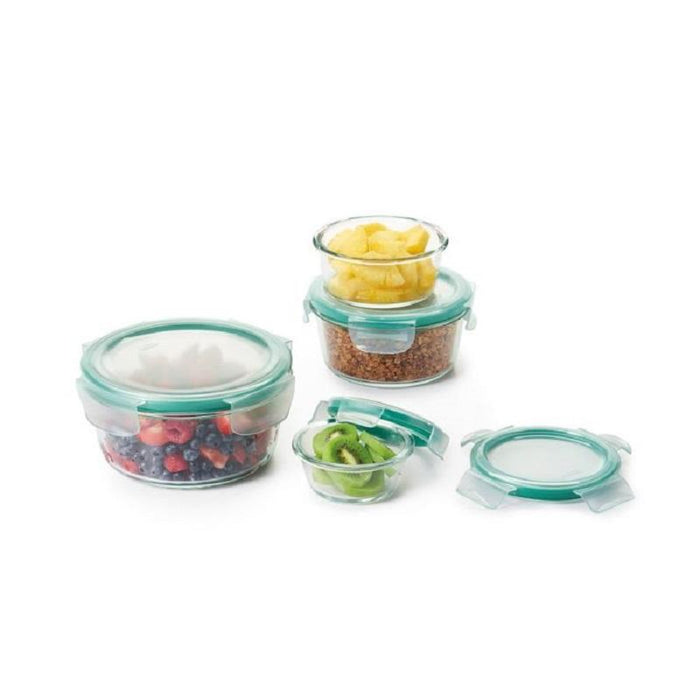 OXO 8-Piece Smart Seal Round Glass Container Set