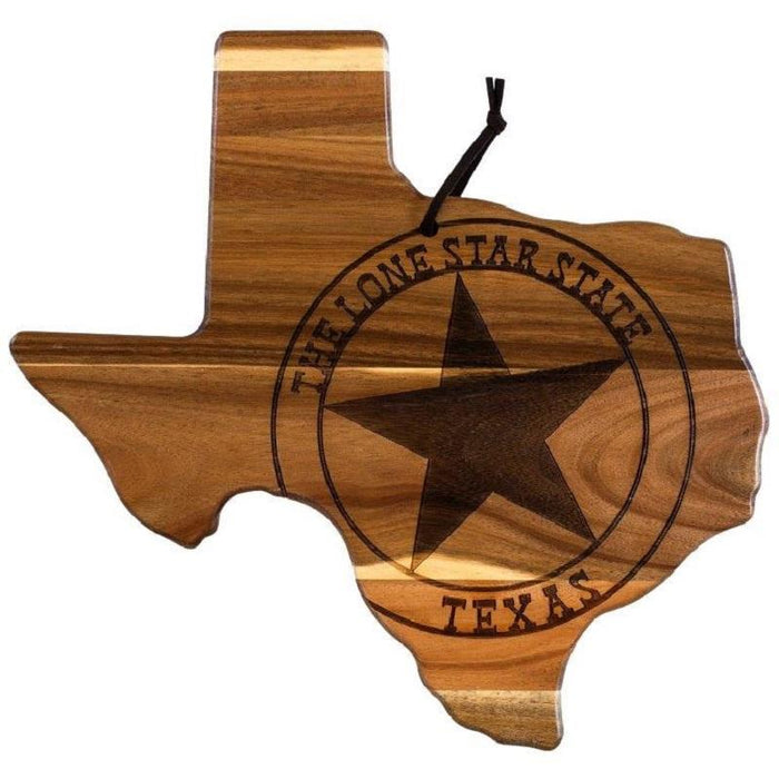 Rock & Branch Origins Series Texas State Shaped Wood Serving and Cutting Board