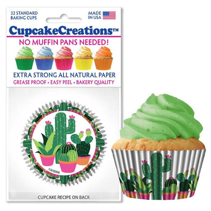 Siege Cactus Garden Cupcake Liners - 32 Pack